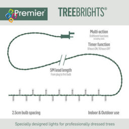 Premier Decorations Limited Premier Christmas Garland String Lights White Treebrights 240 Led 6M Timer - thumbnail 4