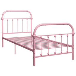 Berkfield Bed Frame Pink Metal 90X200 Cm - thumbnail 2