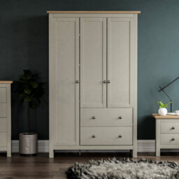 Lassic Vida Designs Arlington Grey 3 Door 2 Drawer Wardrobe (H)1800mm (W)1090mm (D)520mm - thumbnail 3