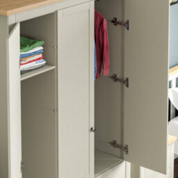 Lassic Vida Designs Arlington Grey 3 Door 2 Drawer Wardrobe (H)1800mm (W)1090mm (D)520mm - thumbnail 5