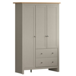 Lassic Vida Designs Arlington Grey 3 Door 2 Drawer Wardrobe (H)1800mm (W)1090mm (D)520mm - thumbnail 8