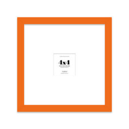 "4X4"" Orange Picture Frame - 4X4"" Square Frame With 1X1"" Mount For 4X4""/1X1"" Pictures Vintage Style Wall Art, 1 Pack" - thumbnail 1