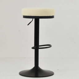 Lakeland Furniture Lorrel Cream Boucle Black Adjustable Base Bar Stool - thumbnail 4