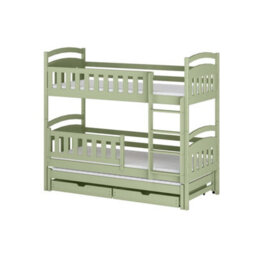 Arte Modern Olive Blanka Bunk Bed With Trundle And Storage W198Cm - Nature-Inspired Triple Sleeper With Mattresses - thumbnail 2
