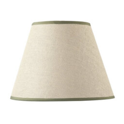 Happy Homewares Classic Rattan Tweed Lamp Shade With Olive Green Cotton Fabric Trims - thumbnail 4