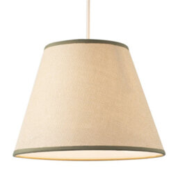 Happy Homewares Classic Rattan Tweed Lamp Shade With Olive Green Cotton Fabric Trims - thumbnail 2