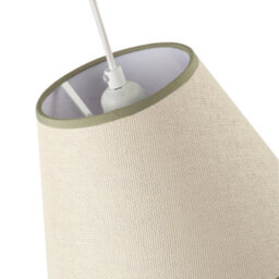 Happy Homewares Classic Rattan Tweed Lamp Shade With Olive Green Cotton Fabric Trims - thumbnail 3