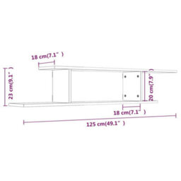 Berkfield Wall-Mounted Tv Shelf Smoked Oak 125X18X23 Cm Engineered Wood - thumbnail 8