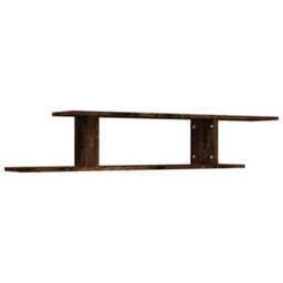 Berkfield Wall-Mounted Tv Shelf Smoked Oak 125X18X23 Cm Engineered Wood - thumbnail 2