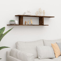 Berkfield Wall-Mounted Tv Shelf Smoked Oak 125X18X23 Cm Engineered Wood - thumbnail 3