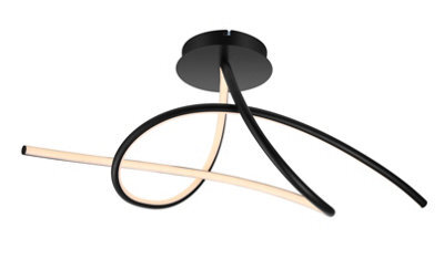 GoodHome Cleve Matt Metal & Plastic Black Led Ceiling Light - image 1