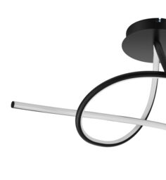 GoodHome Cleve Matt Metal & Plastic Black Led Ceiling Light - thumbnail 4