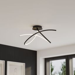 GoodHome Cleve Matt Metal & Plastic Black Led Ceiling Light - thumbnail 2