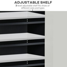 Homcom Modern Storage Cabinet With High Gloss White Doors For 15 Pairs Of Shoes - thumbnail 5