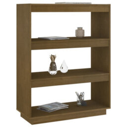 Berkfield Book Cabinet/room Divider Honey Brown 80X35X103 Cm Solid Pinewood - thumbnail 4