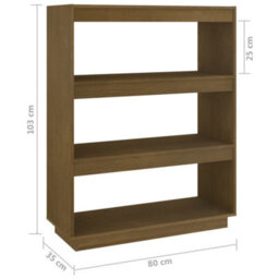 Berkfield Book Cabinet/room Divider Honey Brown 80X35X103 Cm Solid Pinewood - thumbnail 8