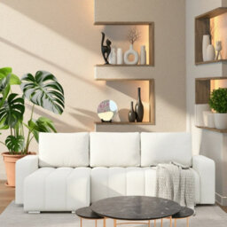 Abrielle Cream Reversible Corner Sofa Bed Pull Out Guest Bed With Built In Storage Compartment - thumbnail 3