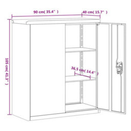 Vidaxl File Cabinet Anthracite 90X40X105 Cm Steel - thumbnail 3