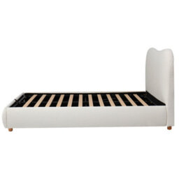 Modernluxe 4Ft6 Double Bed, Ottoman Bed, 135X190Cm, With Curved Shaped Headboard, Bouclé, Warm White - thumbnail 9