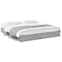 Berkfield Bed Frame With Drawers Without Mattress Grey Sonoma 200X200 Cm - thumbnail 2