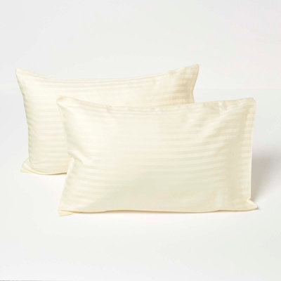 Homescapes Yellow Cotton Stripe Kids Pillowcases 40 X 60 Cm 330 Thread Count, 2 Pack - image 1