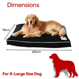 istyle mode Super Soft Cosy Black Extra-Large Dog Beds Cushion Water Resistant Mattresses Washable Zipped Cover With Cushion - thumbnail 5