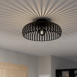 Eglo Mogano 3 Wireframe Black Flush Ceiling Light 43 Cm - thumbnail 1