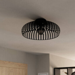 Eglo Mogano 3 Wireframe Black Flush Ceiling Light 43 Cm - thumbnail 2