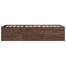 Berkfield Daybed With Drawers Without Mattress Brown Oak 100X200 Cm - thumbnail 4