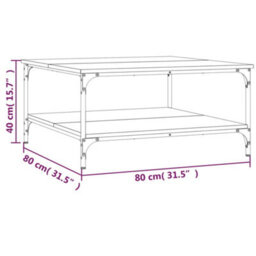 Berkfield Stylish Coffee Table Black 80X80X40 Cm Engineered Wood - thumbnail 9