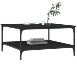 Berkfield Stylish Coffee Table Black 80X80X40 Cm Engineered Wood - thumbnail 3