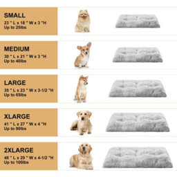 Light Grey Dog Bed Soft Pet Cushion Large Dog Crate Puppy Cat Mattress Washable Pad Mat 80X55Cm M - thumbnail 4