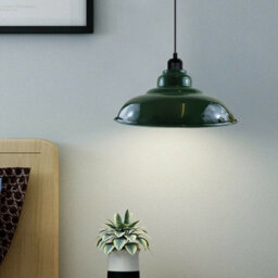 Ledsone Vintage Industrial Pendant Light , 32Cm Metal Shade , E27 Ceiling Light Adjustable Cable - Green - thumbnail 3