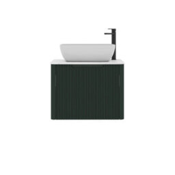 Royal Bathrooms Avenza 600mm Deep Moss Green Wall Hung Bathroom Countertop Vanity Unit 1 Drawer With Elva Basin - thumbnail 6