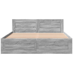 Berkfield Bed Frame With Headboard Without Mattress Grey Sonoma 160X200 Cm - thumbnail 5