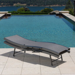 Xample Sunvilla Sling Wave Sun Lounger Set Of 2 - Adjustable Folding Arms, Weather-Resistant Phifertex Fabric, Lightweight Aluminium - thumbnail 3