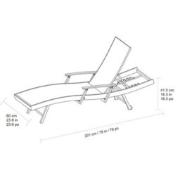 Xample Sunvilla Sling Wave Sun Lounger Set Of 2 - Adjustable Folding Arms, Weather-Resistant Phifertex Fabric, Lightweight Aluminium - thumbnail 2