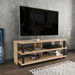 Decorotika Pueblo Tv Stand Tv Unit For Tv's Up To 55 Inches Black And Oak - thumbnail 3