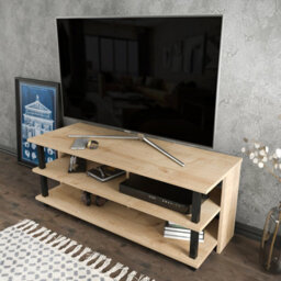 Decorotika Pueblo Tv Stand Tv Unit For Tv's Up To 55 Inches Black And Oak - thumbnail 2