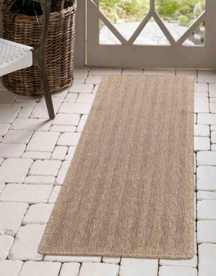 Modern Herringbone Design Outdoor-Indoor Rugs Jute 60X220 Cm - image 1