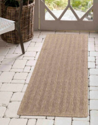 Modern Herringbone Design Outdoor-Indoor Rugs Jute 60X220 Cm - thumbnail 1