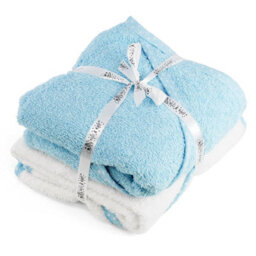 Geezy 2 X Hooded Baby Towel 100% Cotton Bath Wrap Baby Shower Gifts Boy Girl Blue - thumbnail 1