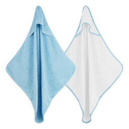 Geezy 2 X Hooded Baby Towel 100% Cotton Bath Wrap Baby Shower Gifts Boy Girl Blue - thumbnail 2