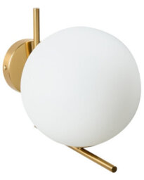 Beliani Gold Wall Lamp With Glossy Iron Base And Frosted Glass Shade, W20 X D28 X H23Cm - thumbnail 3