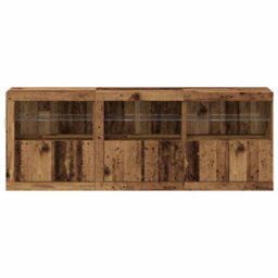 Berkfield Sideboard With Led Lights Old Wood 181.5X37X67 Cm Engineered Wood - thumbnail 5