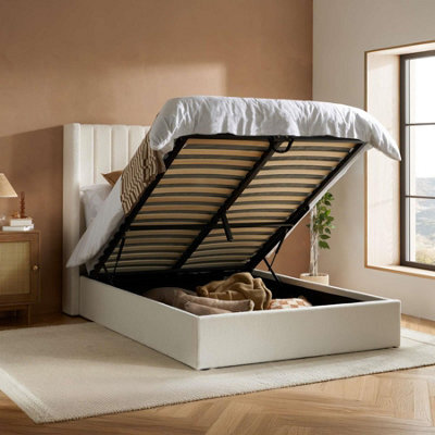 Maisey Ottoman White Boucle Bed Frame Birlea - image 1