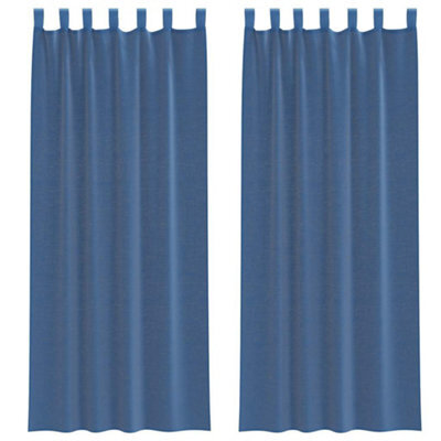 Berkfield Durable Voile Curtains With Loops 2 Pcs Royal Blue 140X260 Cm - image 1