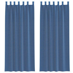 Berkfield Durable Voile Curtains With Loops 2 Pcs Royal Blue 140X260 Cm - thumbnail 1