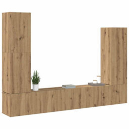 Berkfield Classic 4 Piece Tv Cabinet Set Wall-Mounted Artisan Oak Engineered Wood - thumbnail 3