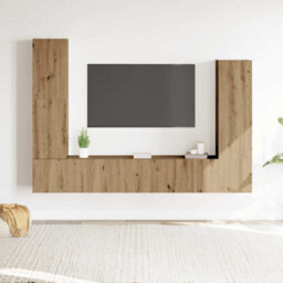 Berkfield Classic 4 Piece Tv Cabinet Set Wall-Mounted Artisan Oak Engineered Wood - thumbnail 2